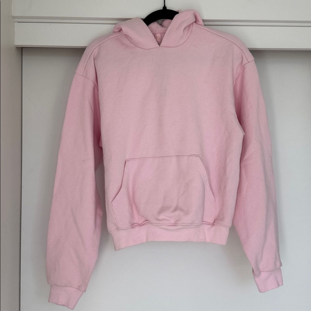 SKIMS COTTON FLEECE PULLOVER HOODIE cherry blossom